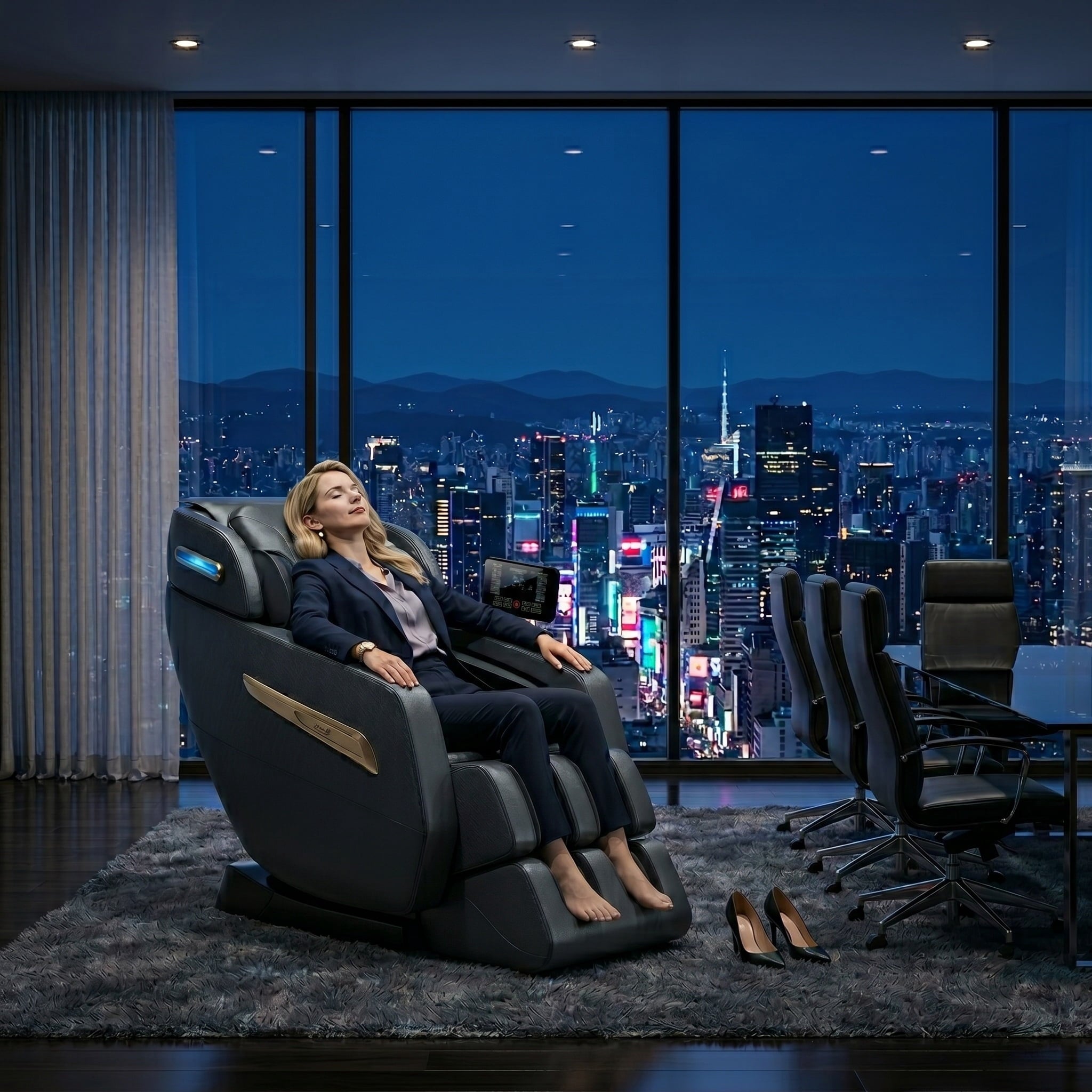 58" SL Track 4D Smart Massage Chair with AI Body Scanning, Zero Gravity, Heat Therapy, and Bluetooth Speakers