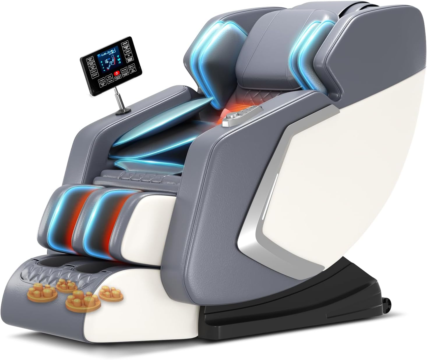 Full Body Massage Chair Zero Gravity Recliner, 8 Fixed Rollers with Heating Function & Auto Mode for Home Use