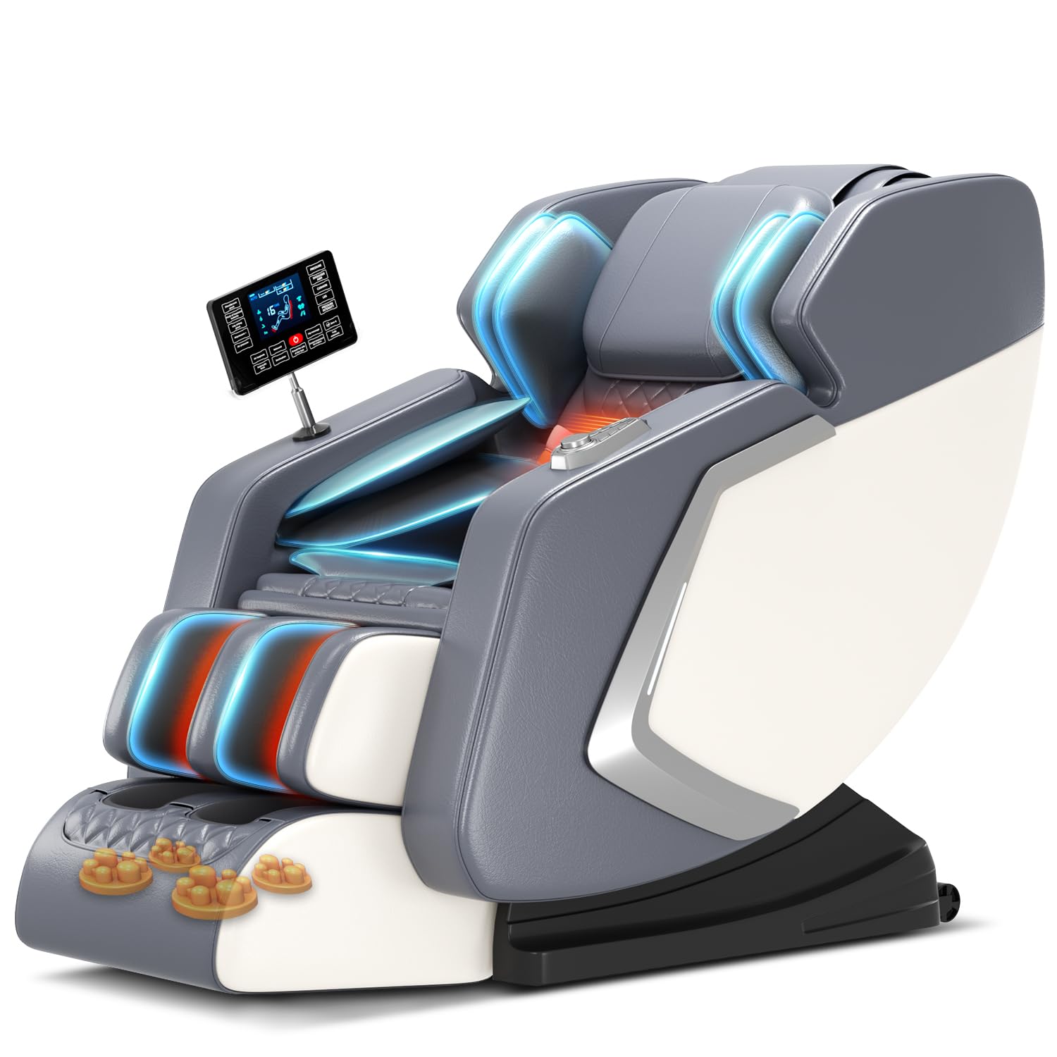 Full Body Massage Chair Zero Gravity Recliner, 8 Fixed Rollers with Heating Function & Auto Mode for Home Use