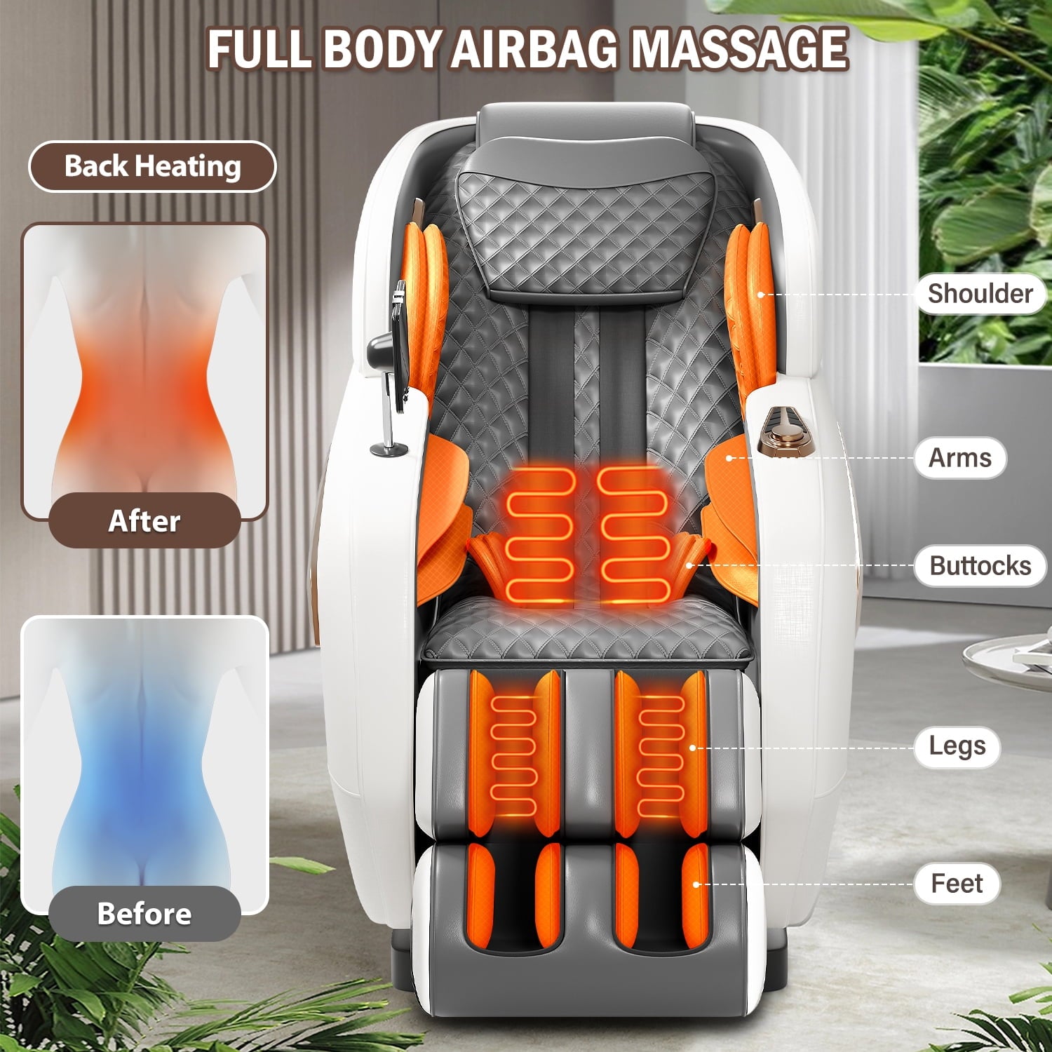 Full Body Shiatsu Massage Chair with Zero Gravity, AI Body Scan, Heat Therapy & Bluetooth Speakers - 4D Rollers, 58" SL Track, Fits up to 6.6ft & 350lbs, Perfect for Home/Office Use