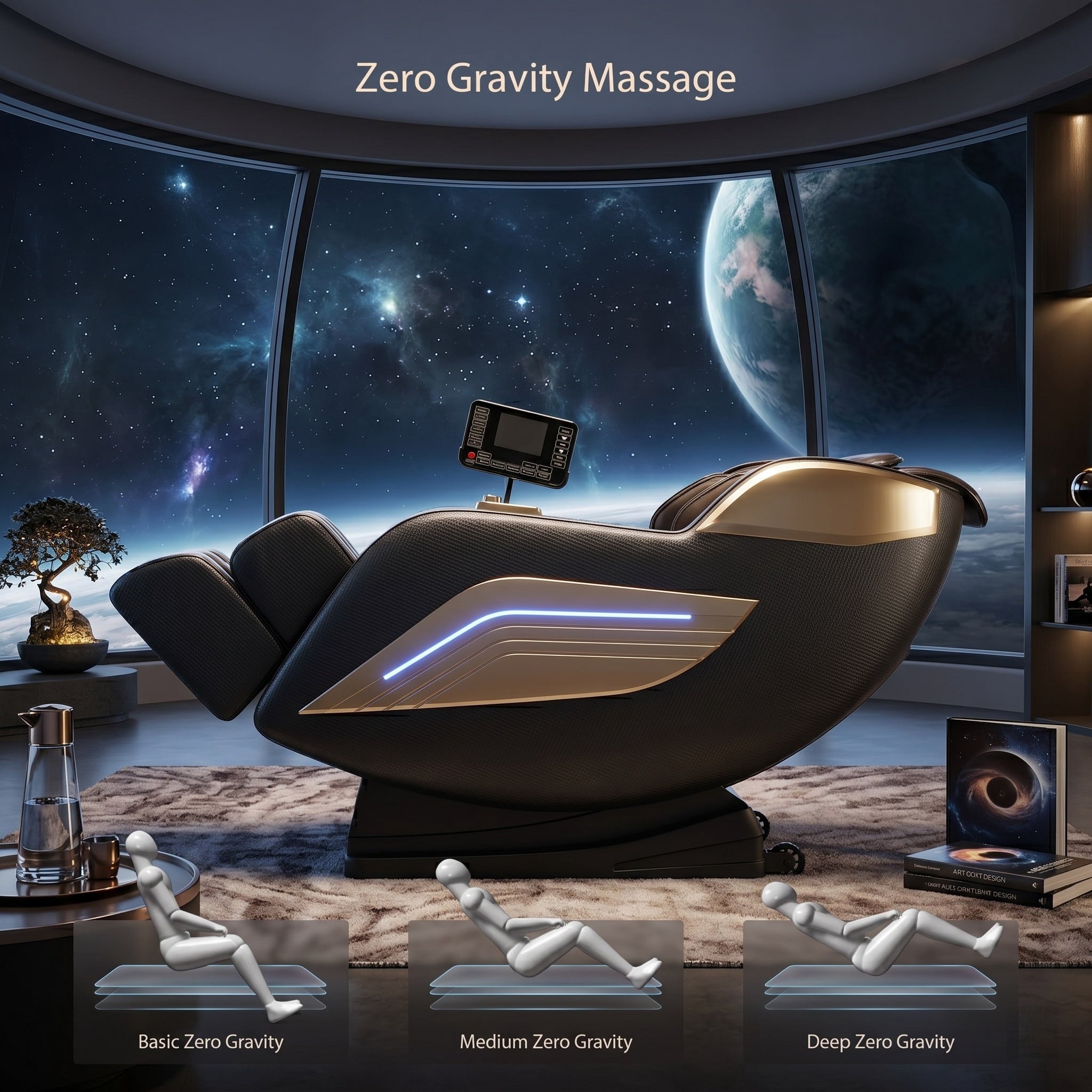 58" SL Track 4D Smart Massage Chair with AI Body Scanning, Zero Gravity, Heated Back & Legs, Bluetooth Speakers – Full Body Air Compression for Home Spa Relaxation