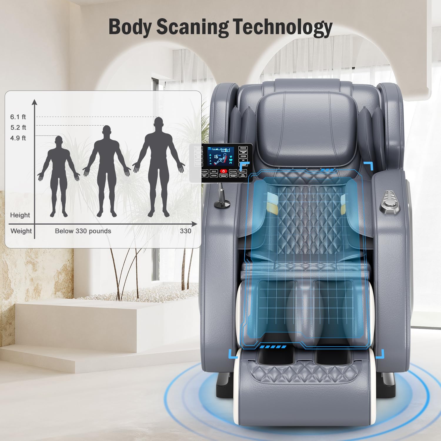 Full Body Massage Chair Zero Gravity Recliner, 8 Fixed Rollers with Heating Function & Auto Mode for Home Use