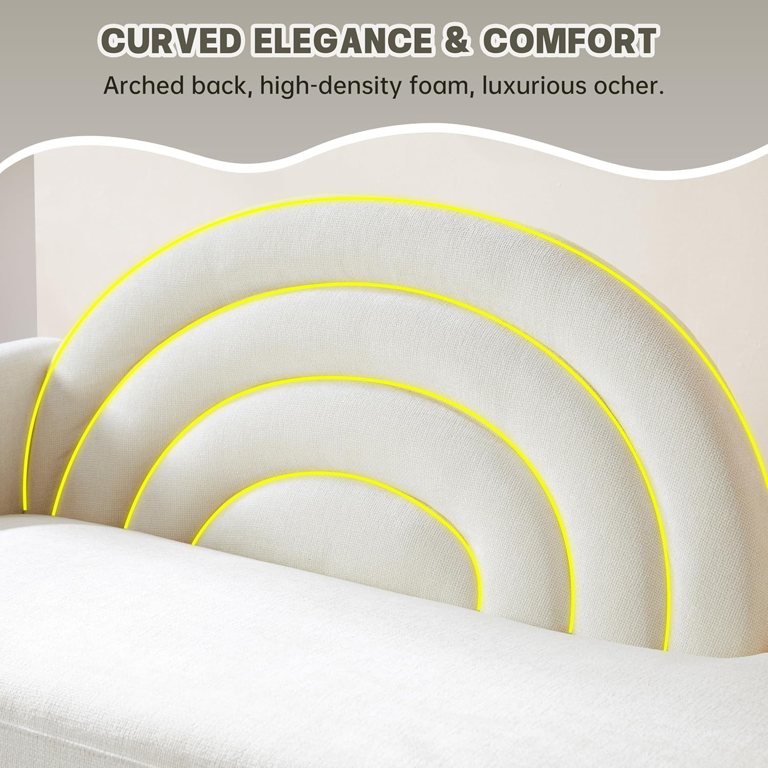 31.5" Chaise Lounge Chair Indoor with Right Armrest, Upholstered Furniture Linen Sofa Bed, Modern Sleeper Couch, Recliner Chair Lounge Sofa for Bedroom/Office/Living Room,Easy Assembly, Cream