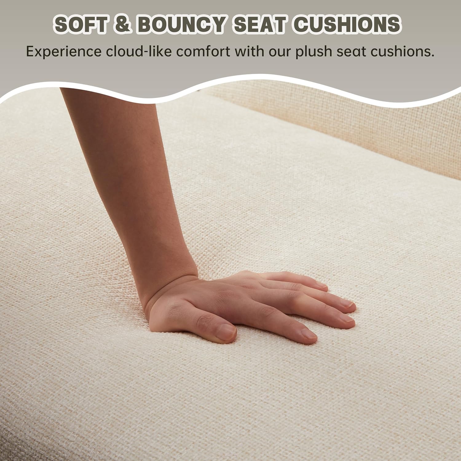 31.5" Chaise Lounge Chair Indoor with Right Armrest, Upholstered Furniture Linen Sofa Bed, Modern Sleeper Couch, Recliner Chair Lounge Sofa for Bedroom/Office/Living Room,Easy Assembly, Cream