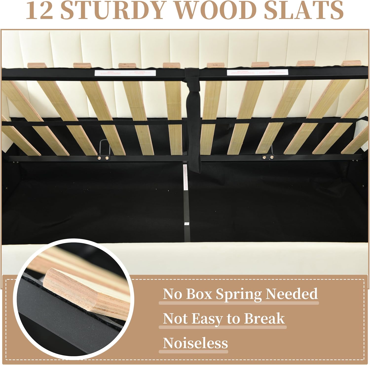 Twin Daybed with Storage, Velvet Upholstered Daybed with Vertical Channel Tufted Headboard, Solid Support, No Box Spring Needed, Easy Assembly, Cream