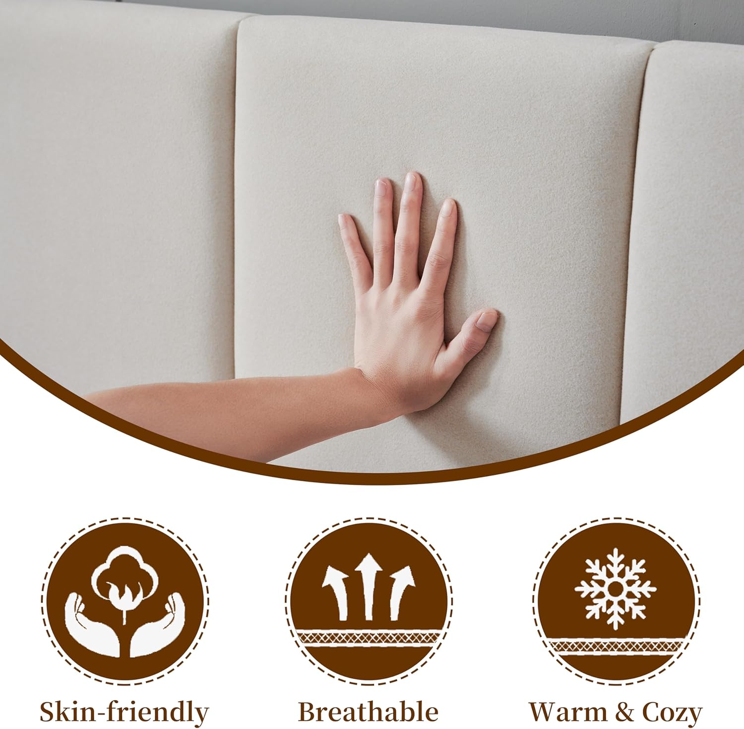 Queen Size Upholstered Platform Bed Frame with Lift-Up Storage, Velvet Headboard & Built-in Nightstands, No Box Spring Needed, Beige