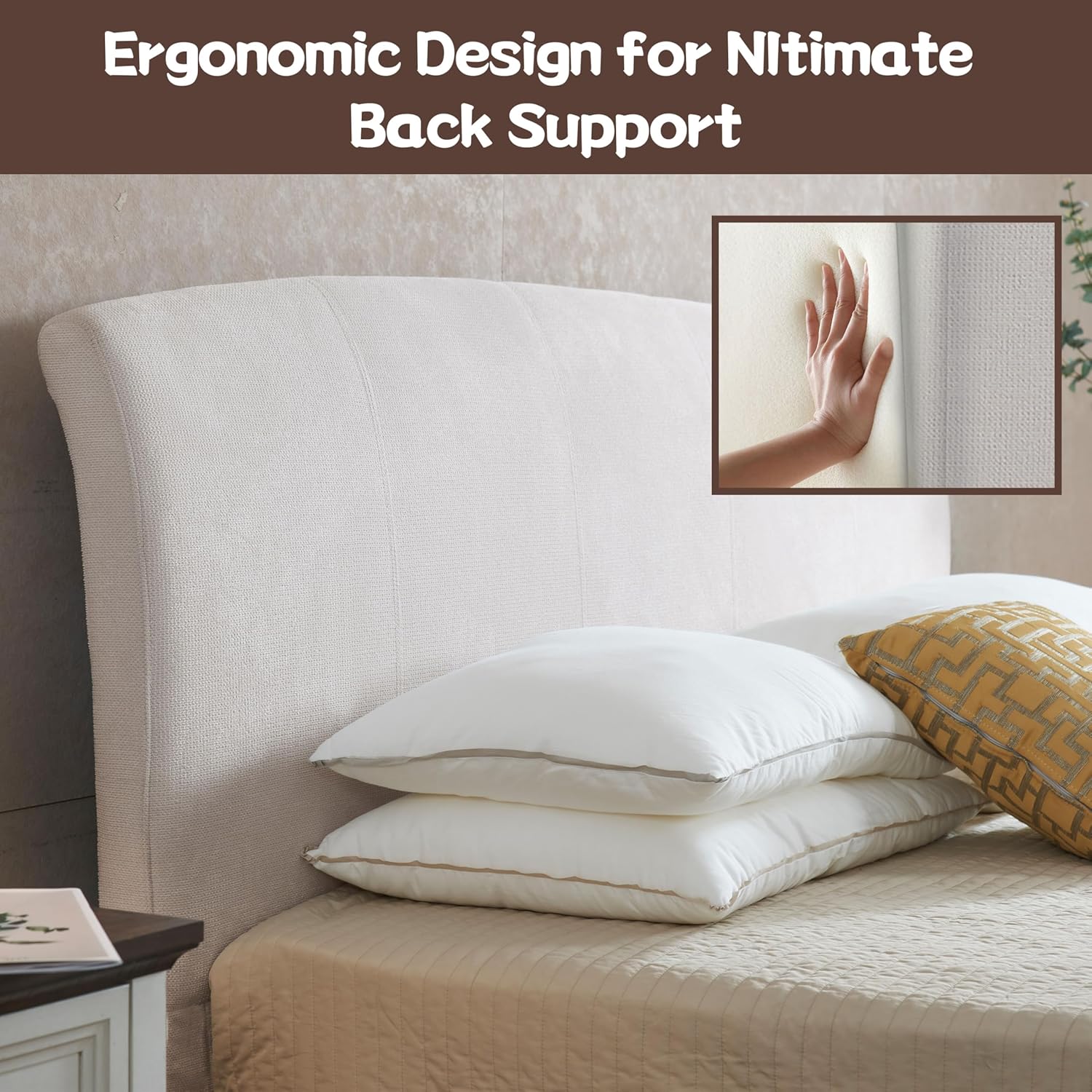 King Size Gas Lift Up Storage Bed, Bed Frame with Curved Upholstered Headboard & Button-Tufted Footboard,Hydraulic Support, Wood Slats, No Box Spring Needed, Easy Assemble, White