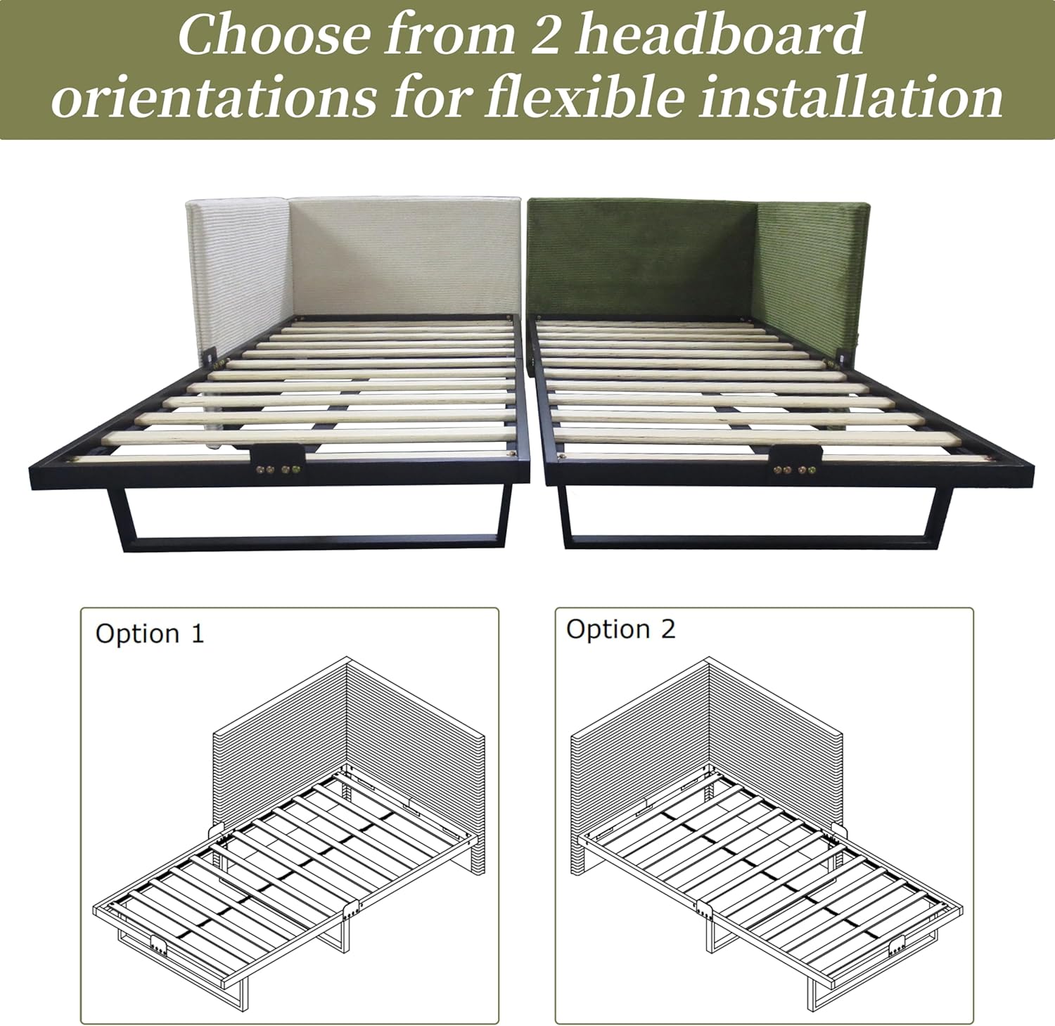 Twin Size Daybed Frame, Corduroy Upholstered Sofa Bed Guest Bed with Versatile Side Placement, Wood Slat Support, Perfect for Kids & Teens Rooms, No Box Spring Needed, Easy Assembly, Cream