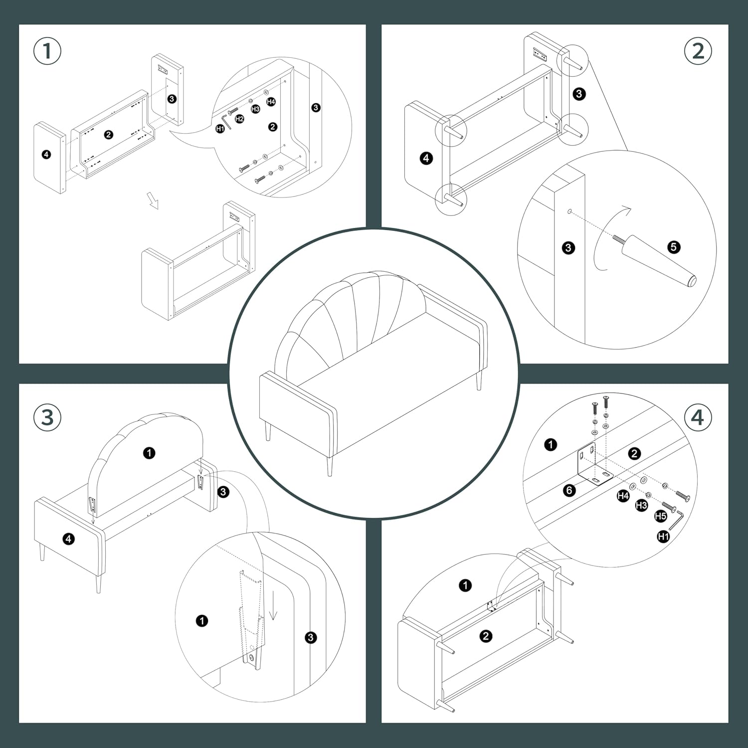 64.37" Modern loveseat Sofa, Linen Fabric Upholstered with Curved Back and Wood Legs, 3-Seater Sofa Couch for Living Room, Small Couch for Small Spaces, Easy Assemlby, Wine Red