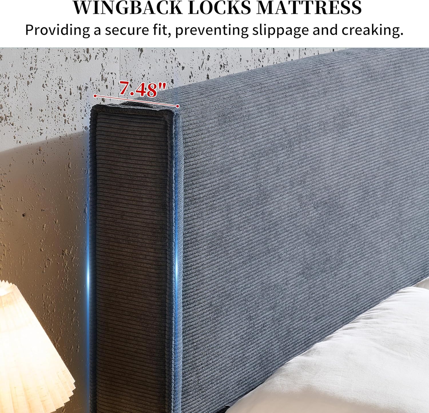 King Size Platform Bed Frame with 4 Storage Drawers, Upholstered Headboard, Wooden Slats Support, Fully Upholstered Mattress Foundation, No Box Spring Needed, Easy Assembly, Black