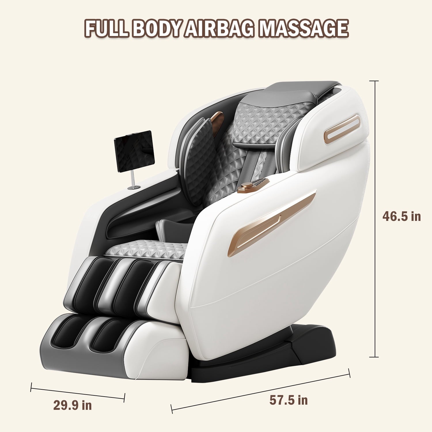 Full Body Shiatsu Massage Chair with Zero Gravity, AI Body Scan, Heat Therapy & Bluetooth Speakers - 4D Rollers, 58" SL Track, Fits up to 6.6ft & 350lbs, Perfect for Home/Office Use